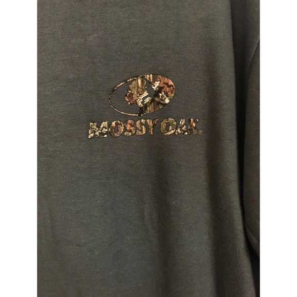 Mossy Oak Mens Shirt Size M Medium Green Long Sleeve Deer Skull Casual T Shirt - Picture 3 of 5
